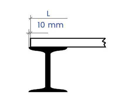 Steel grating floor on the support shows 10 mm distance between steel grating floor and the edge of support.