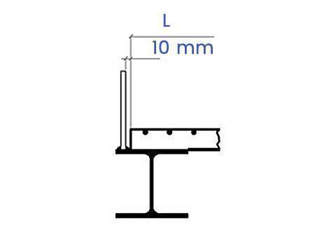 Schematic diagram shows 10 mm distance between steel grating and other components on the support.