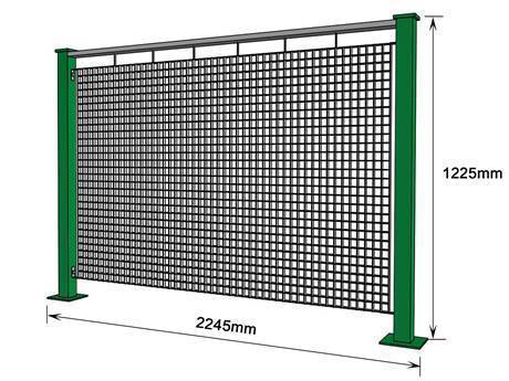 34 mm square steel grating fence.