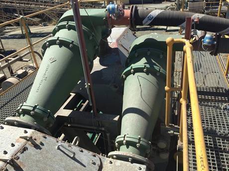 This is dense medium separation system with steel grating walkway.