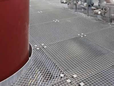 Press locked steel grating floor in chemical plant.
