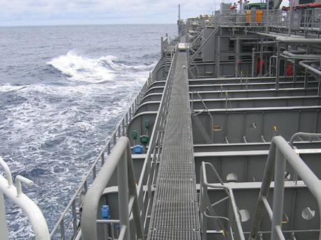 This is steel grating walkway in ships.